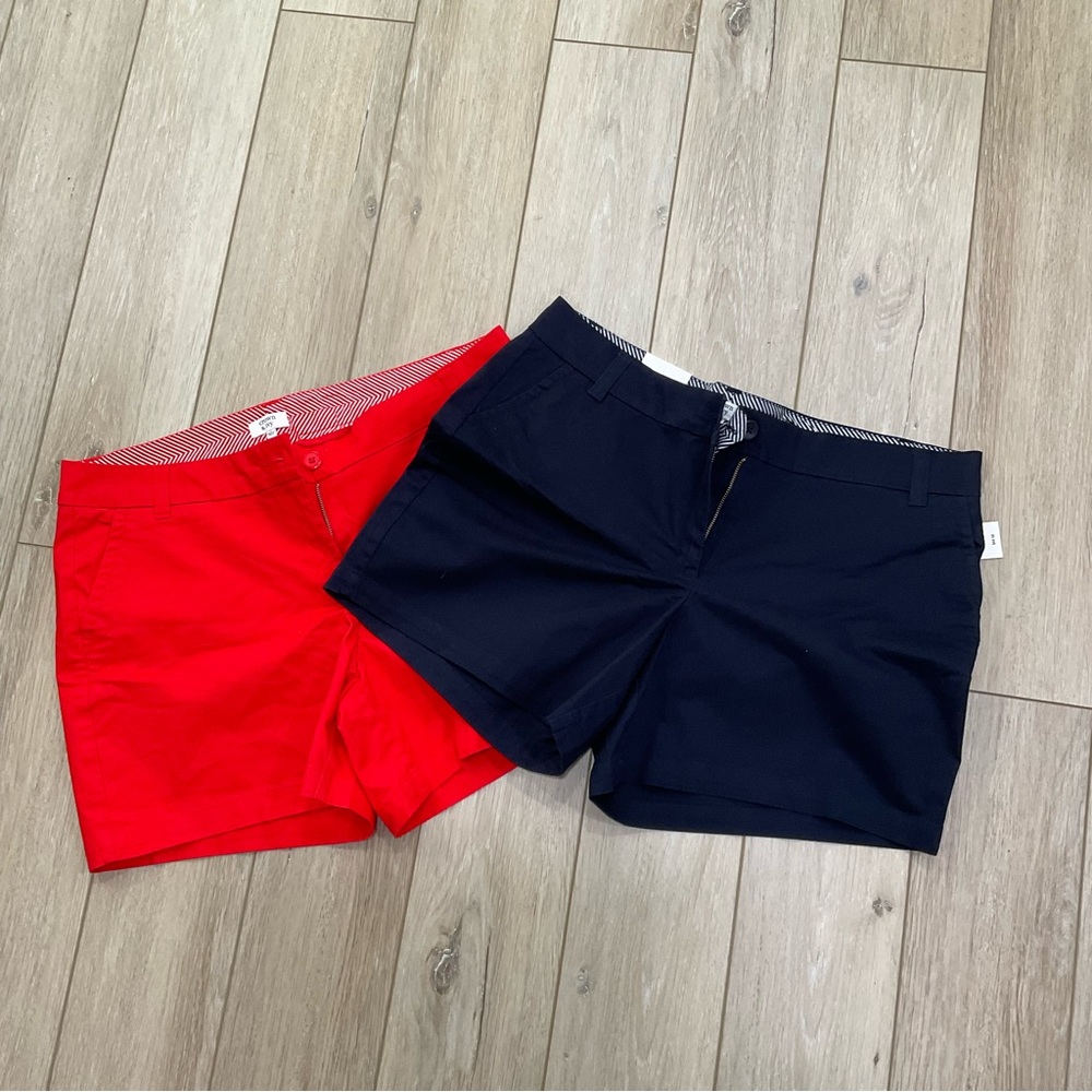 Set of 2 crown ivy shorts sz 14 red and navy
